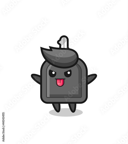 naughty car key character in mocking pose