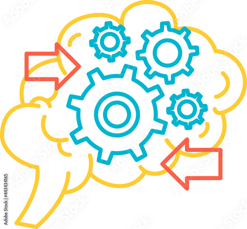 Making decision function of brain icon vector