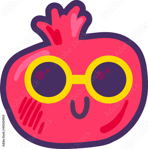 Garnet exotic fruit emoji happy emotion vector