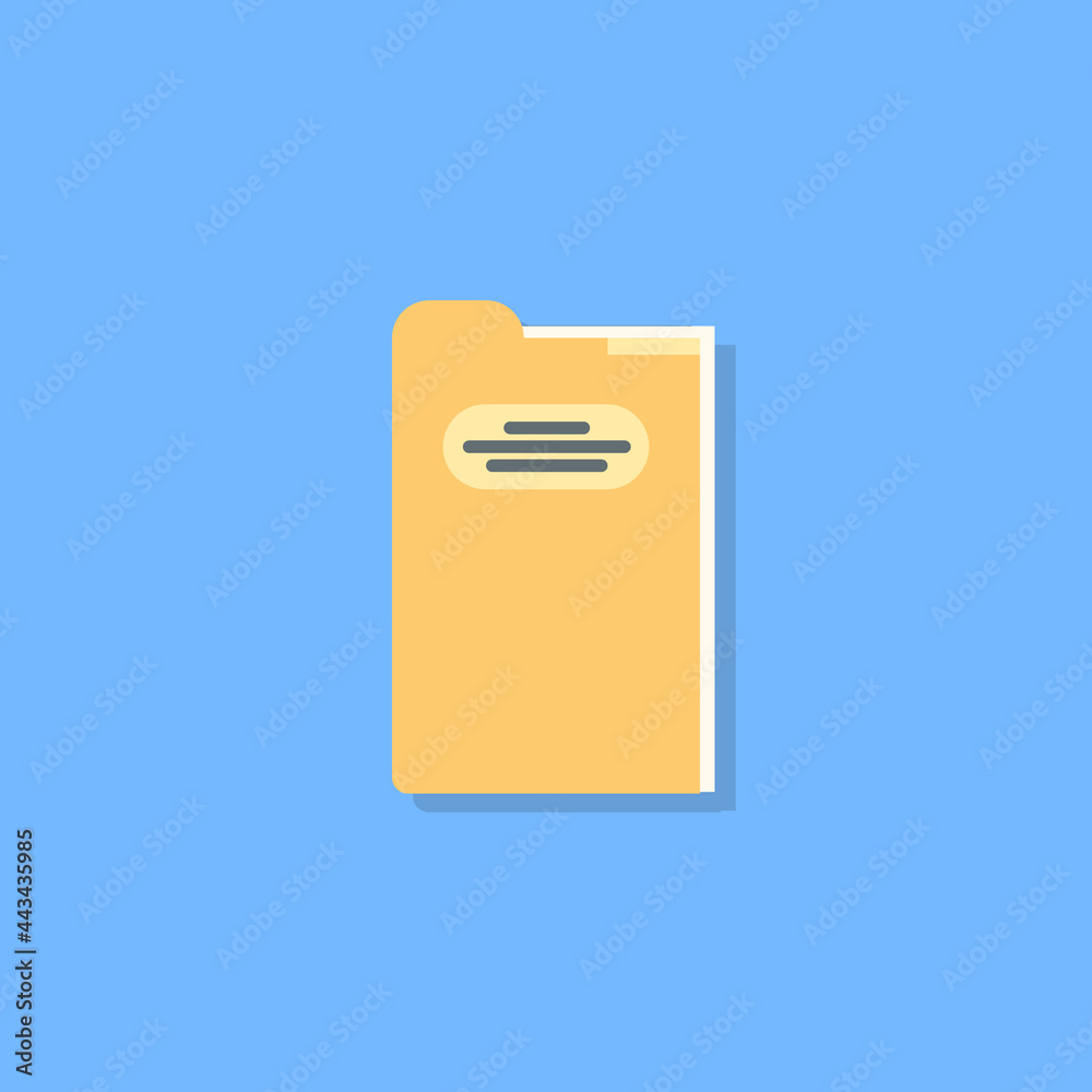 Folder icon in style flat on blue fon Folder icon in style flat on blue fon