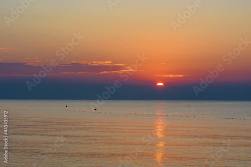 Beautiful seascape  sunset over the sea. Camyuva  Kemer Turkey