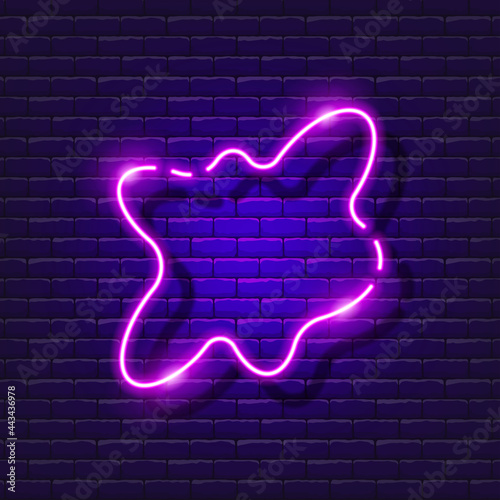 Blot neon sign. Blot in a notebook glowing icon. Vector illustration for design. School concept.