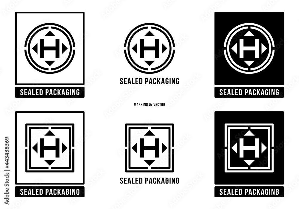 A set of manipulation symbols for packaging cargo products and goods. Marking - Sealed packaging. Vector elements. A set of manipulation symbols for packaging cargo products and goods. Marking - Sealed packaging. Vector elements.