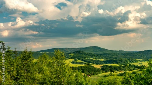 Clouds over Beskid mountains. photo