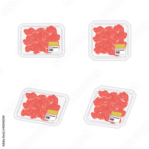 スーパーのパックに入った牛肉切り落とし