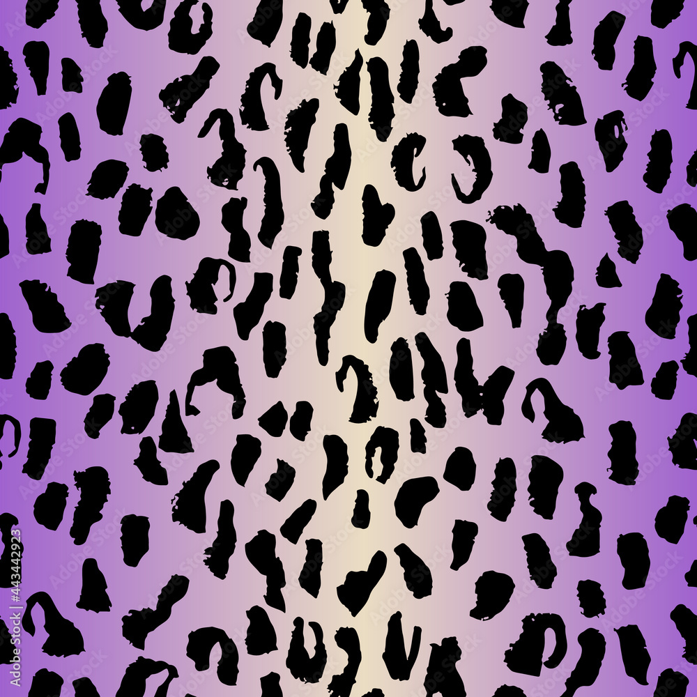 Leopard neon seamless pattern, animal gradient print