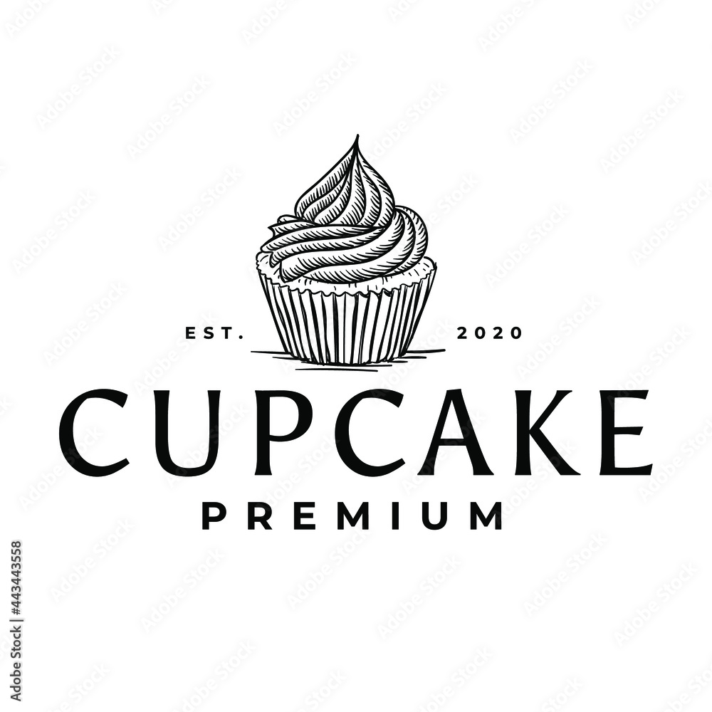 Cupcake Bakery Food Restaurant Drawing Logo Vector Illustration Template Icon Design Cupcake Bakery Food Restaurant Drawing Logo Vector Illustration Template Icon Design