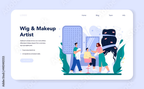 Make up artist web banner or landing page. Professional artist