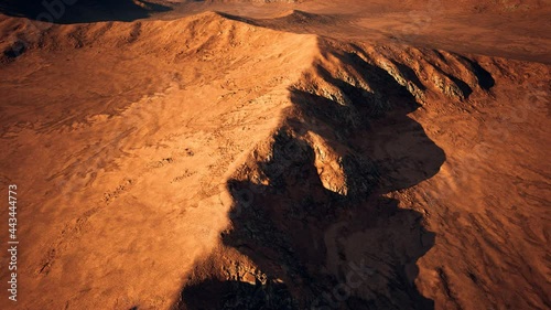Aerial of red sand dunes in the Namib desert photo