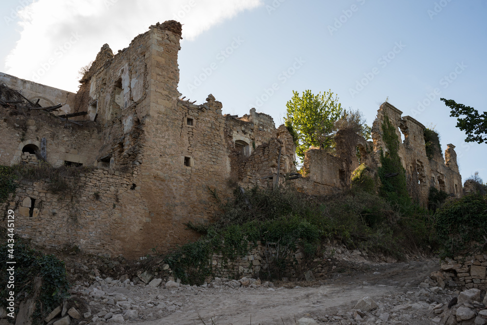 Beautiful ruins of the ancient Monastery of Santa Maria de Rioseco, Merindades, Burgos, Spain, Europe