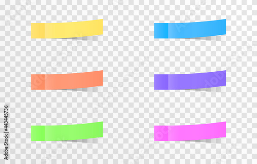 Vector set of papers for notes on an isolated transparent background. Realistic note. Paper, sheet, notes, png.	