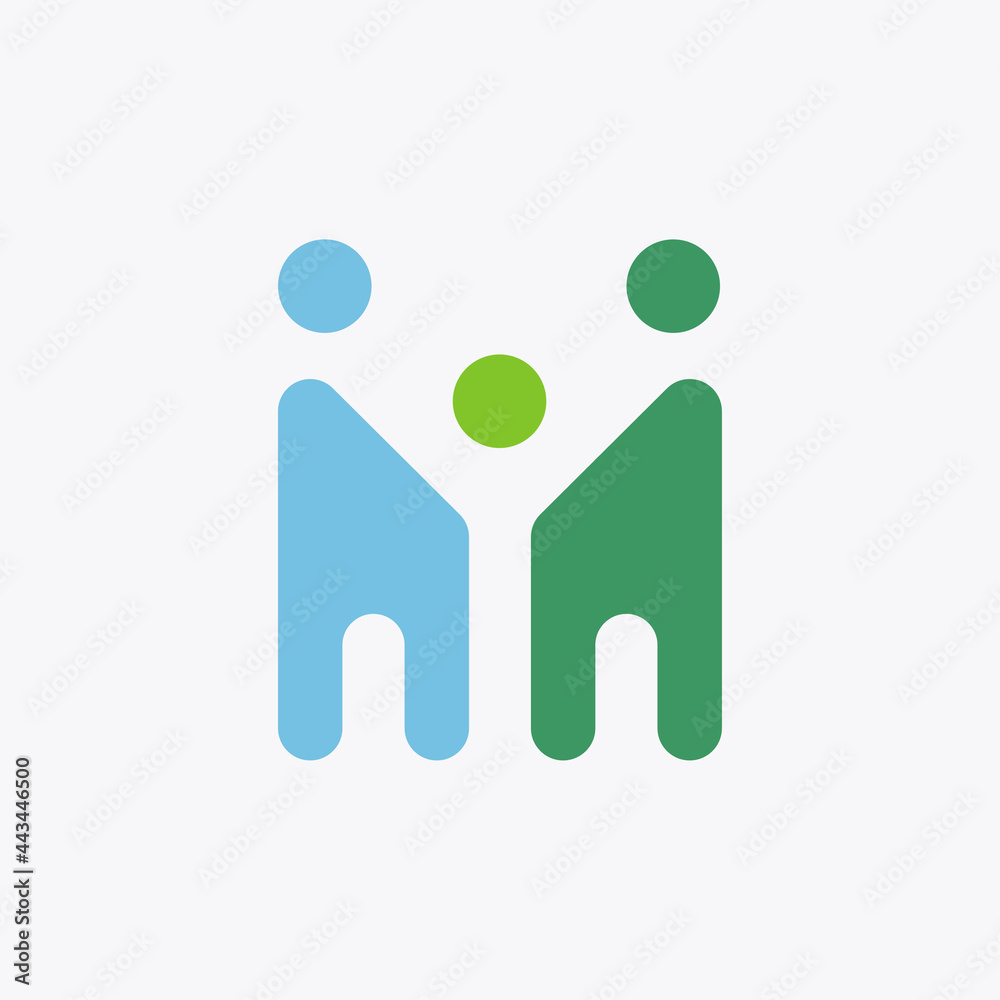 The letter M is formed from a symbolic family consisting of mother, father and child in the middle in negative space. Simple and eye catching logo perfect for non-profit company, medical, etc. The letter M is formed from a symbolic family consisting of mother, father and child in the middle in negative space. Simple and eye catching logo perfect for non-profit company, medical, etc.