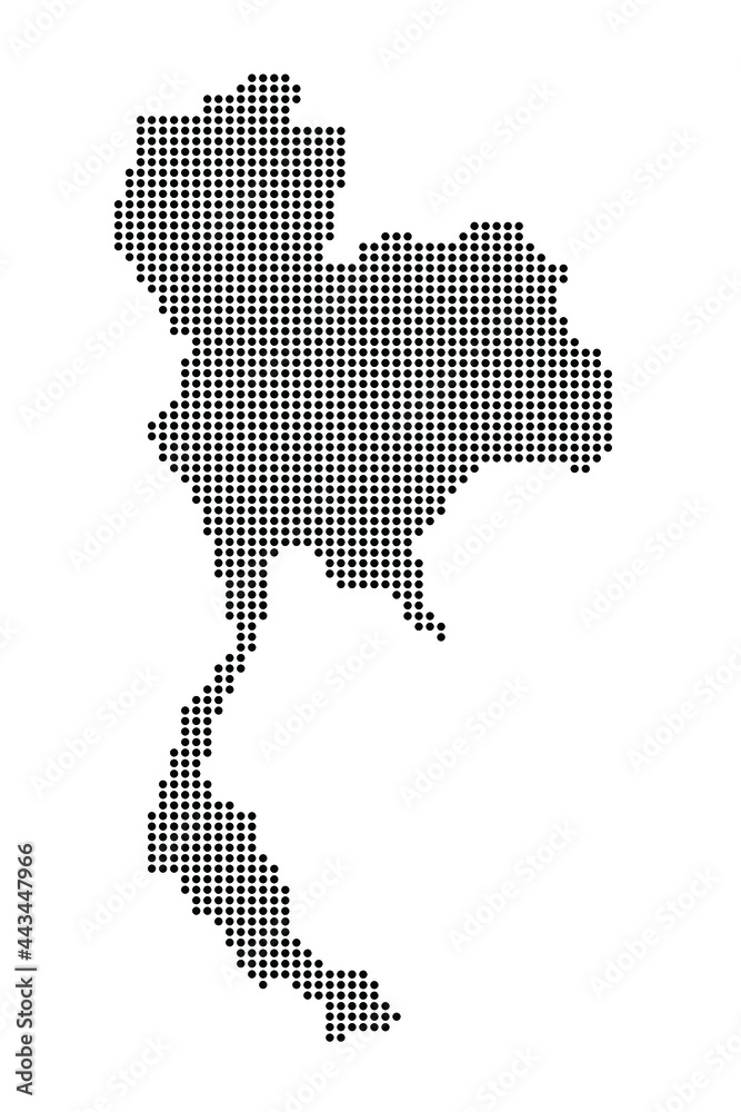 Thailand map in dot style isolated on white background