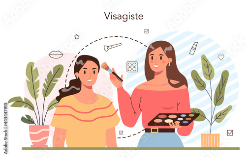 Make up artist concept. Professional artist doing a beauty procedure