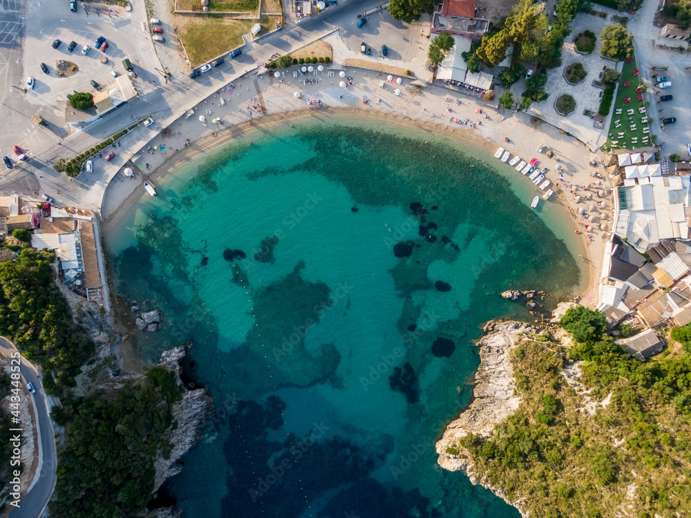 Famous Paleokastritsa beach on Corfu island, Ionian archipelago, Greece