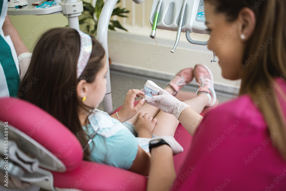 Young girl,child,having a dental examination Young girl,child,having a dental examination