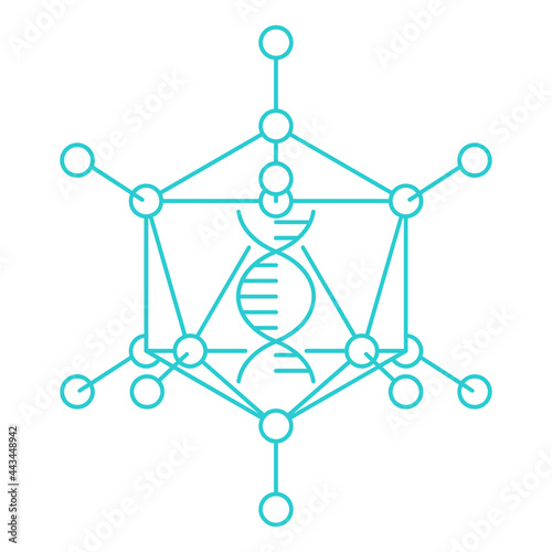 Adenovirus icon - artificial virus for vaccine