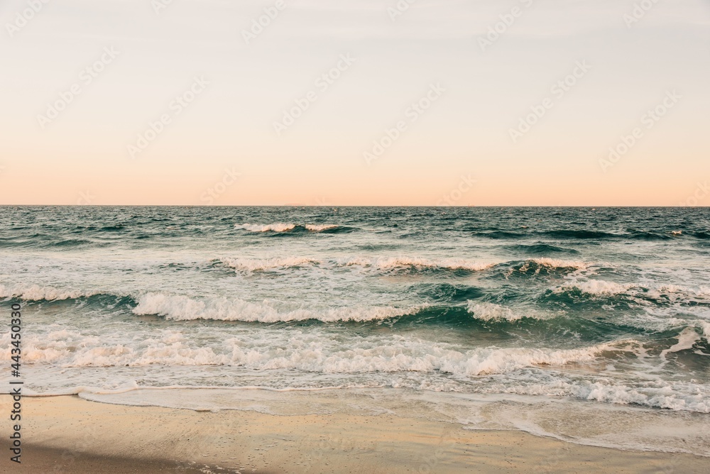 Waves crashing on a beach, Rockaways, Queens, New York City