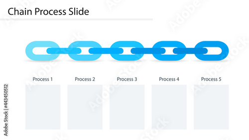 Chain Process slide template. Clipart image