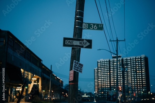 Beach 36th Street street sign, Rockaways, Queens, New York City photo