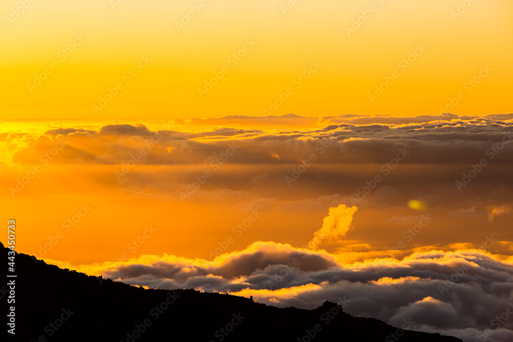 Spring sunset in Caldera De Taburiente Nature Park, La Palma Island, Canary Islands, Spain Spring sunset in Caldera De Taburiente Nature Park, La Palma Island, Canary Islands, Spain