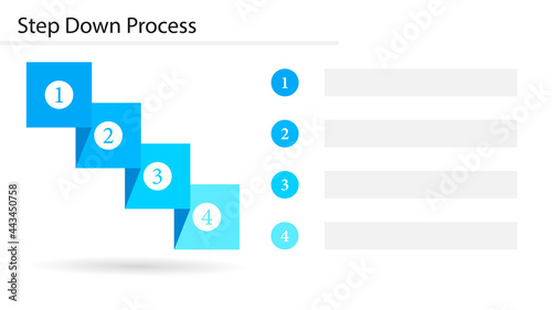 Step down process slide template. Clipart image