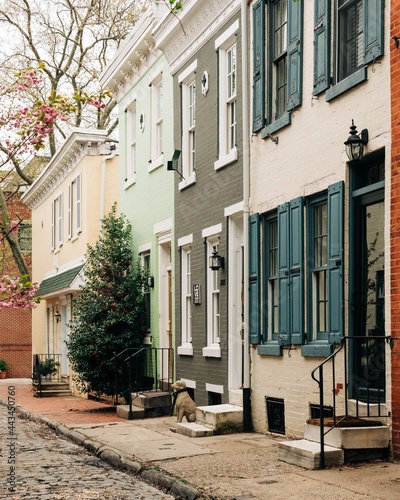 Fototapeta Naklejka Na Ścianę i Meble -  Brick row houses in Philadelphia, Pennsylvania