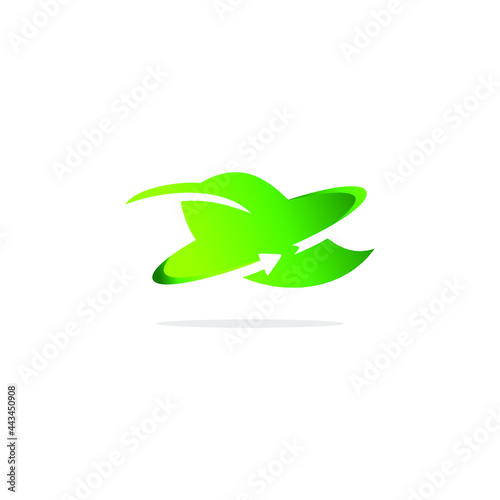 Arrow green leaf ,green arrow nature symbol vector icons. stock illustration