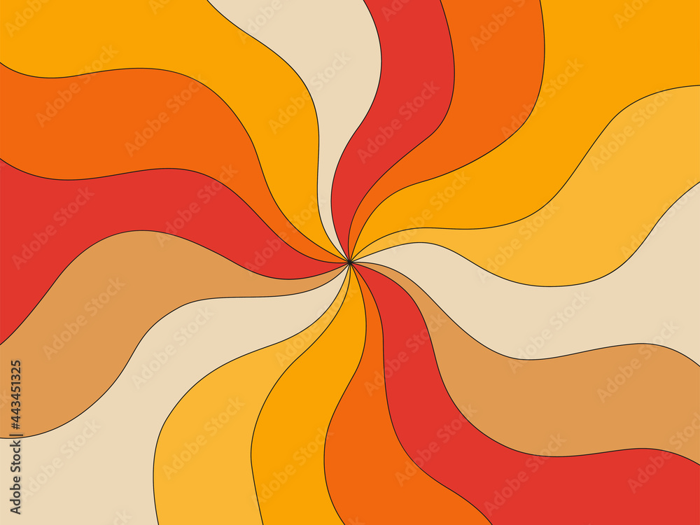 Premium Vector  Captivating 70's hippie background in wavy line