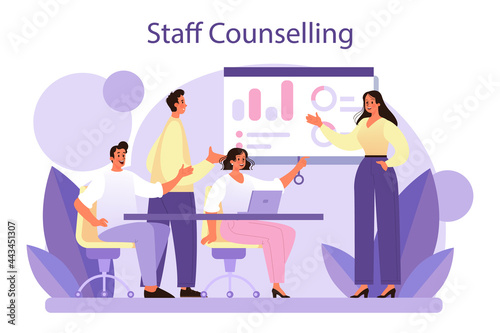 Staff counselling concept. Personnel manager providing employee