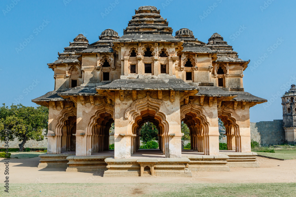 Exterior of the Lotus Mahal (Chitrangi Mahal) in Hampi, Karnataka, India