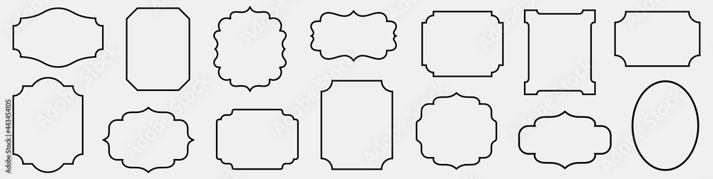 Vintage frames set isolated on white background. Decorative frame. Vector