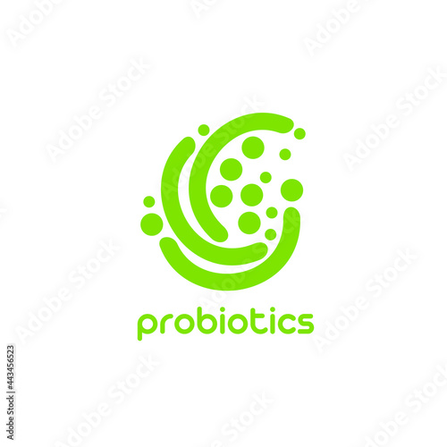 Probiotics logo. Bacteria logo. Concept of healthy nutrition ingredient for therapeutic purposes. Simple flat style trend modern logotype graphic design isolated