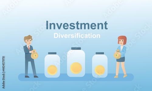 Investing The Importance Diversification,diversify your portfolio,technique reduces risk by allocating,invest in different assets to reduce portfolio volatility,rebalancing investment return,vector.