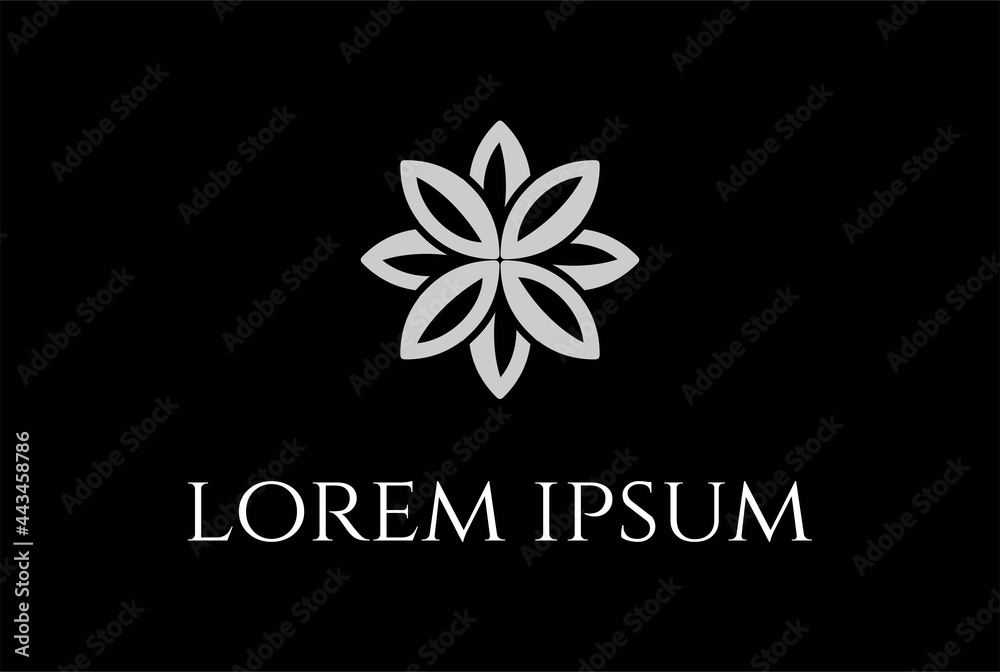 Elegant Luxury Geometric Flower Leaf Logo Design Vector