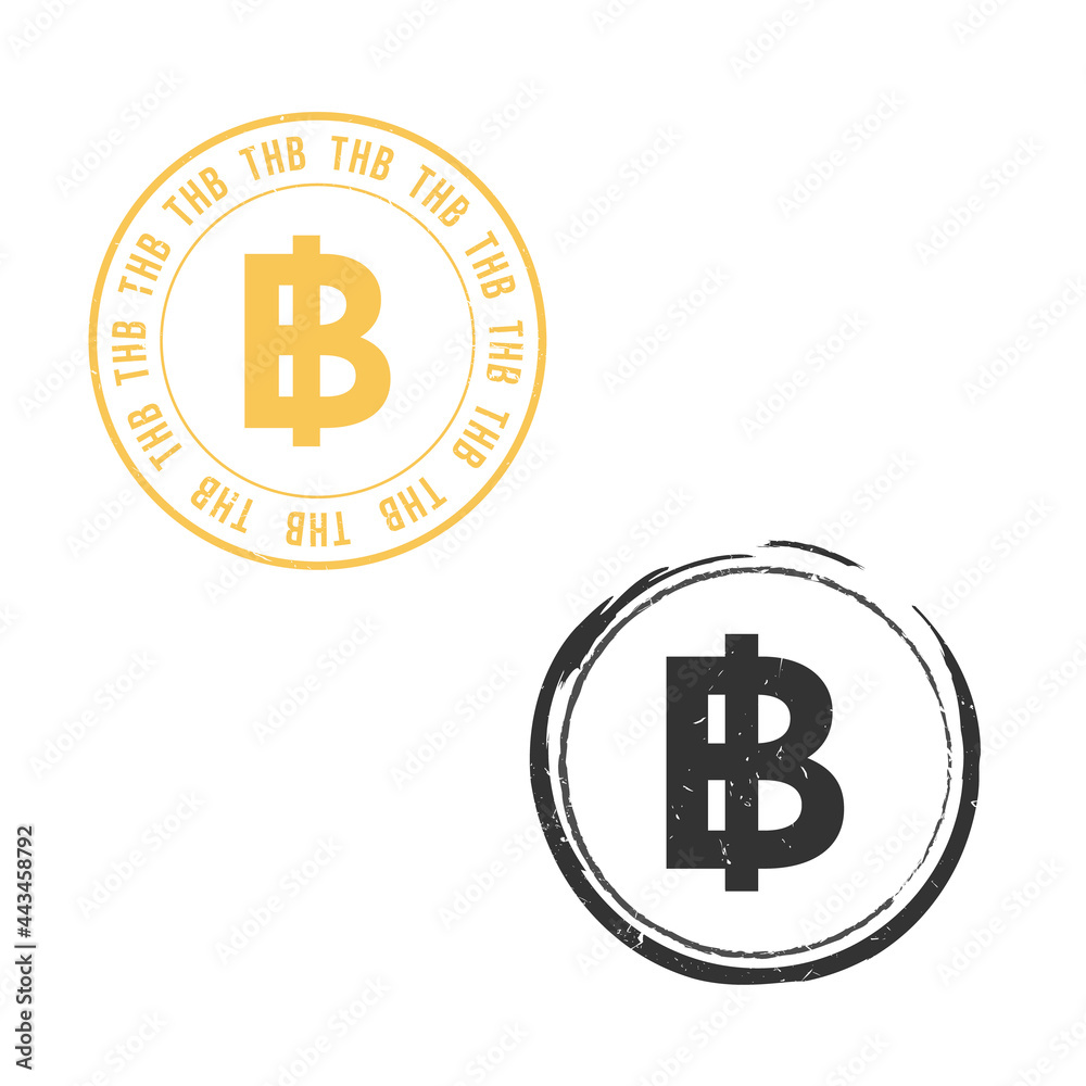 Fototapeta premium Thai baht grunge stamp seal vector