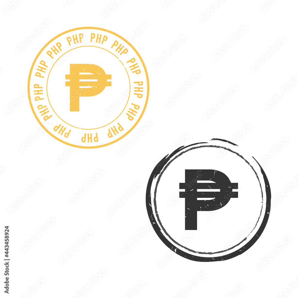 Obraz premium philippine peso PHP grunge stamp seal vector