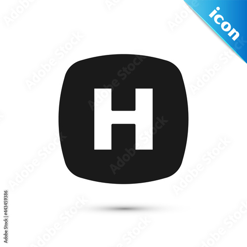 Grey Hospital signboard icon isolated on white background. Vector