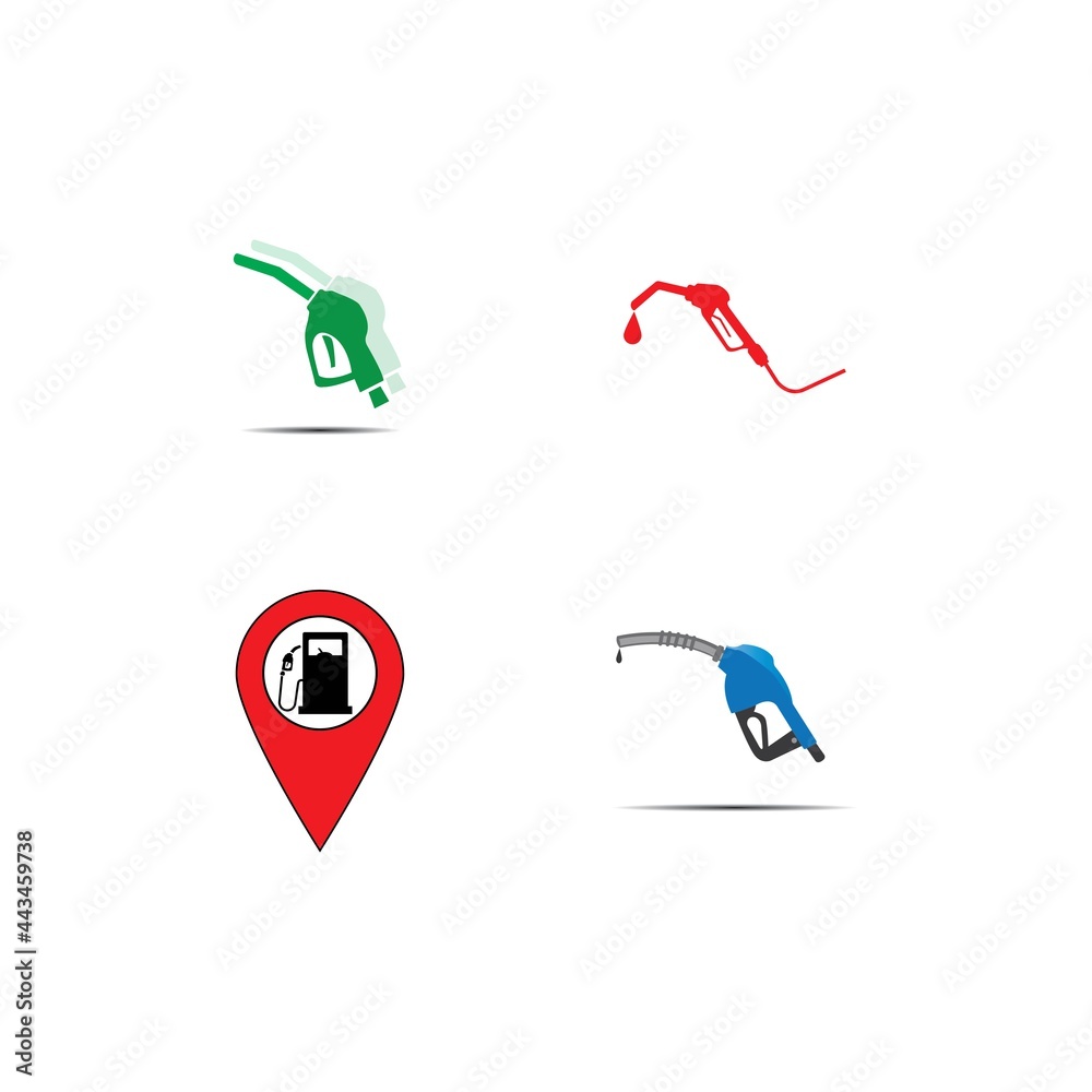 Gasoline pump nozzle sign.Gas station icon. Flat design