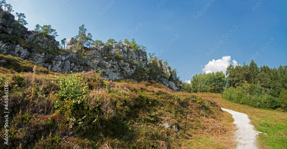 hiking path around Grosser Pfahlriegel near Viechtach, tourist destination lower bavaria