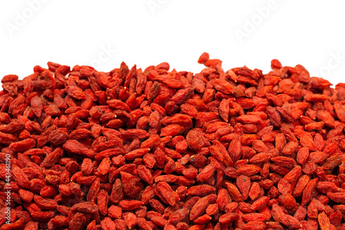 Red berries goji isolated on a white background.