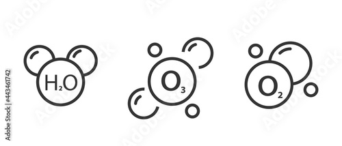 Set of Molecule line icons