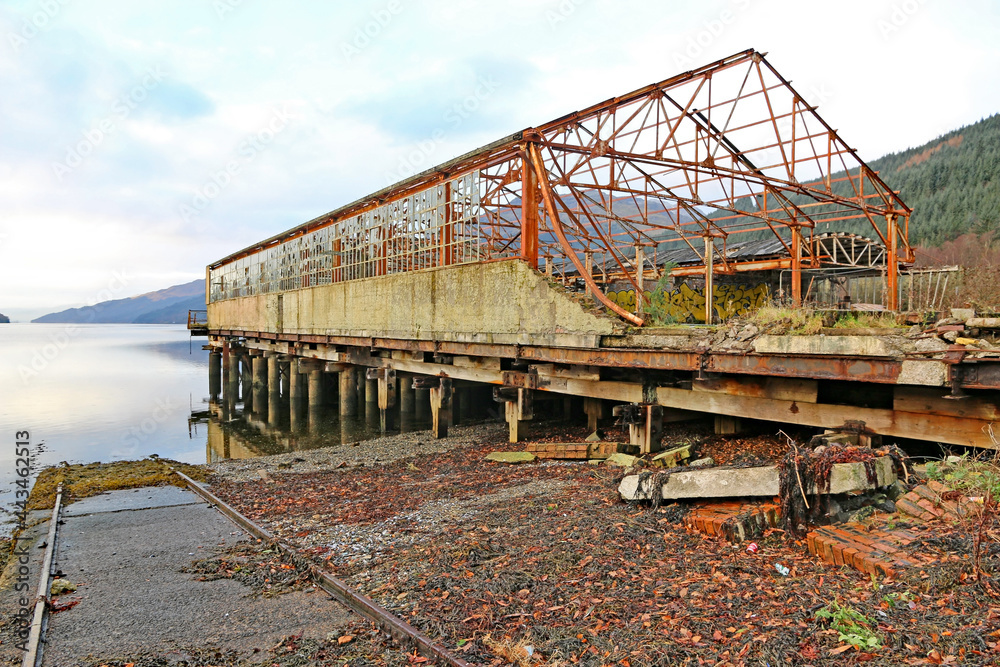 Derelict Warehouse by Loch Long, Scotland Derelict Warehouse by Loch Long, Scotland