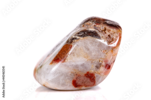 Macro mineral stone jasper on a white background