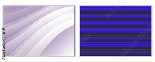 Abstract gradient waves background and folds. A set of 2 templates. 3D illustration in gentle pastel colors. Vector