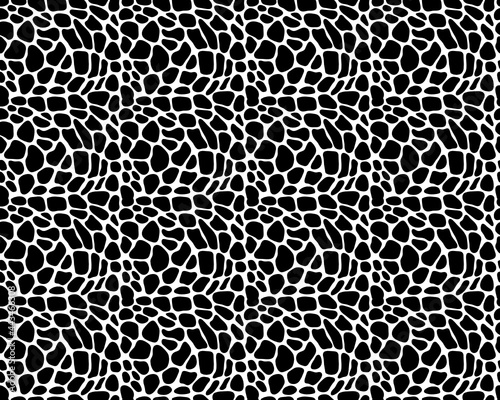 SVG Seamless pattern of giraffe leather, black color on a white background