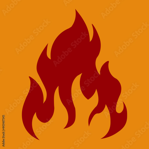 fire sign red in vector