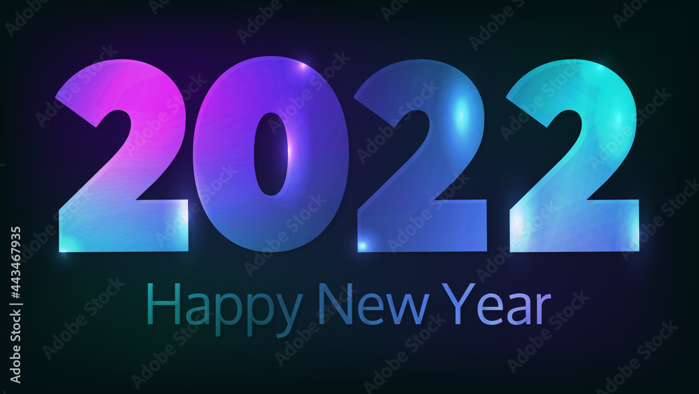 2022 Happy New Year neon background 2022 Happy New Year neon background