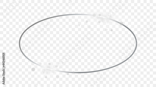 Silver glowing oval shape frame with sparkles