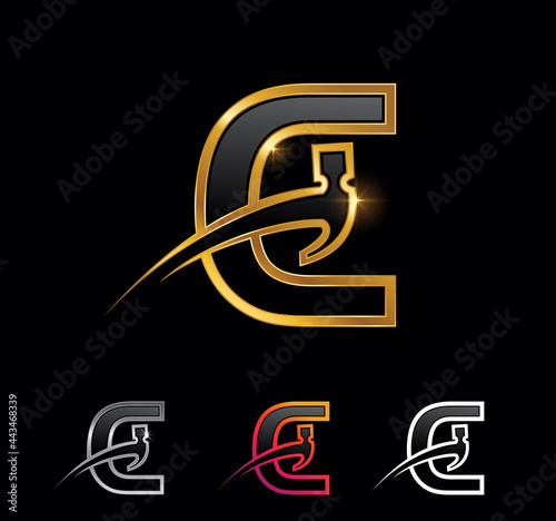 Golden Monogram Hammer Letter C